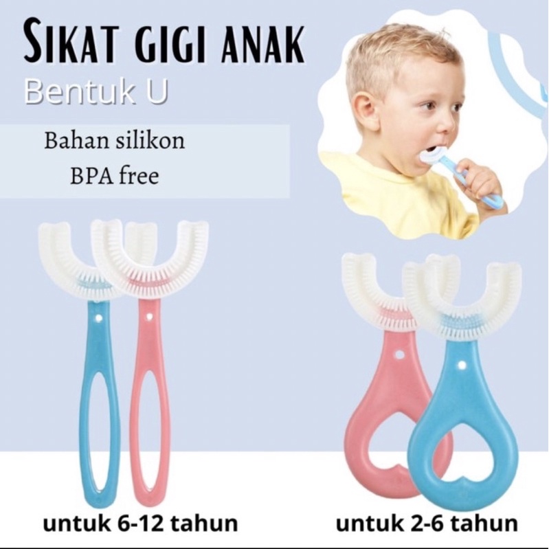 Sikat Gigi Anak Bentuk U 2-6 Tahun Lucu Dan Praktis