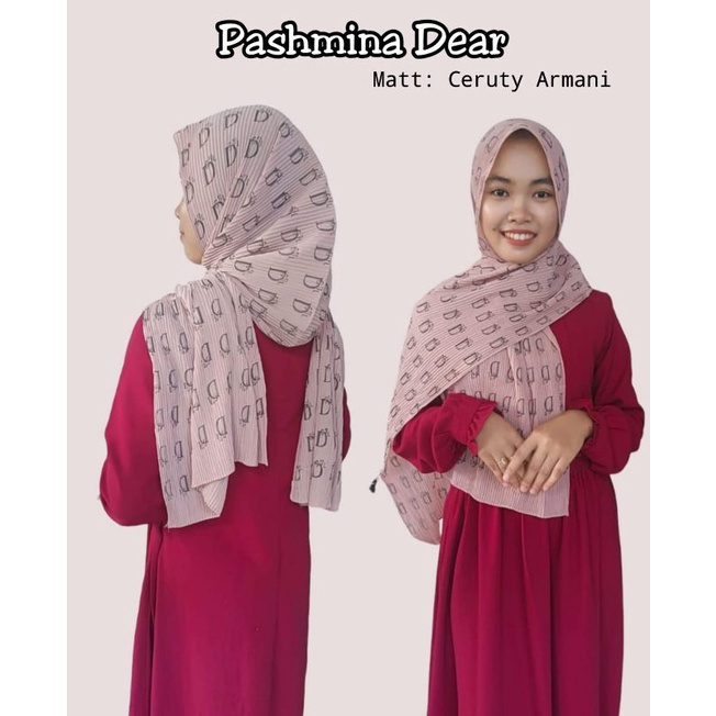 ( PASMINA PLISKET DEAR ) •pasmina plisket ceruty dewasa•motif dear