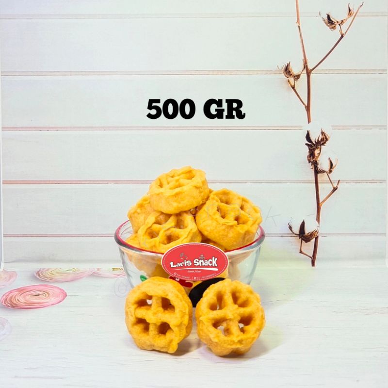 

Kembang Goyang Mini Saroja Mini Gurih Renyah Enak 500gr