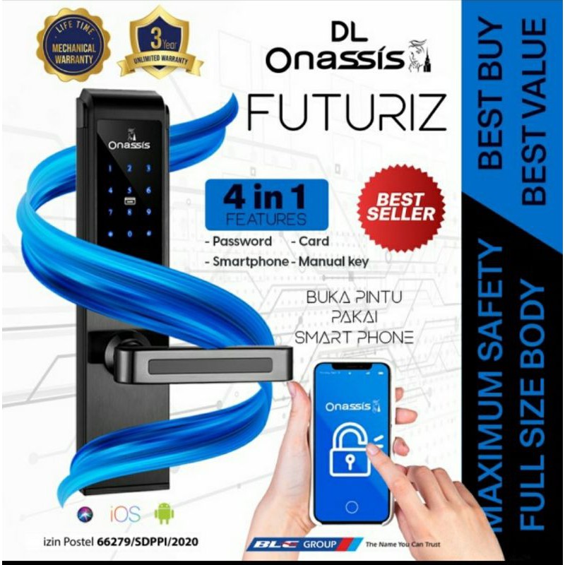 Digital lock Onassis FUTURIZ |Kunci pintu Digital