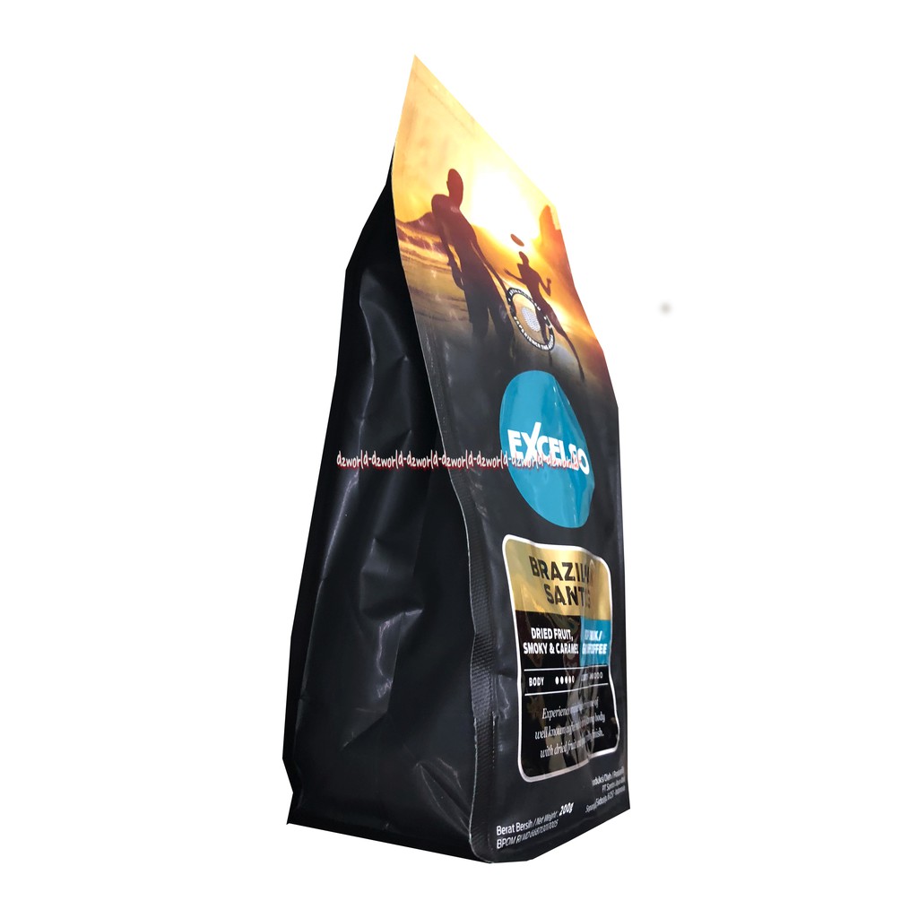 Excelso Brazilian Santos Coffee Kopi Bubuk 200gr Dried Fruit Smoky Caramel Ekselso Exselso Ground Coffe Brazil Brazillian Smoki