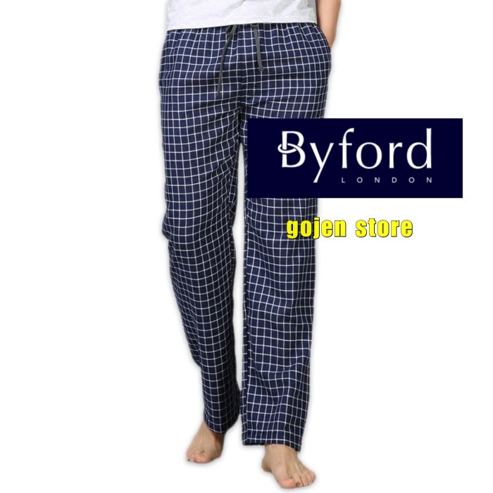 PYJAMAS LONG PANT celana tidur pria panjang piama kolor kotak dalaman - S, random