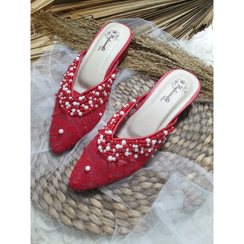 sepatu katchy merah cabe tinggi 3cm hak tahu