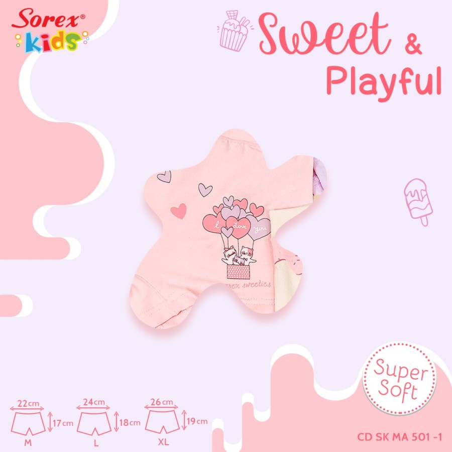 Sorex Kids CD Anak Perempuan Super Soft Cats Series CD SK MA 501 3Pcs