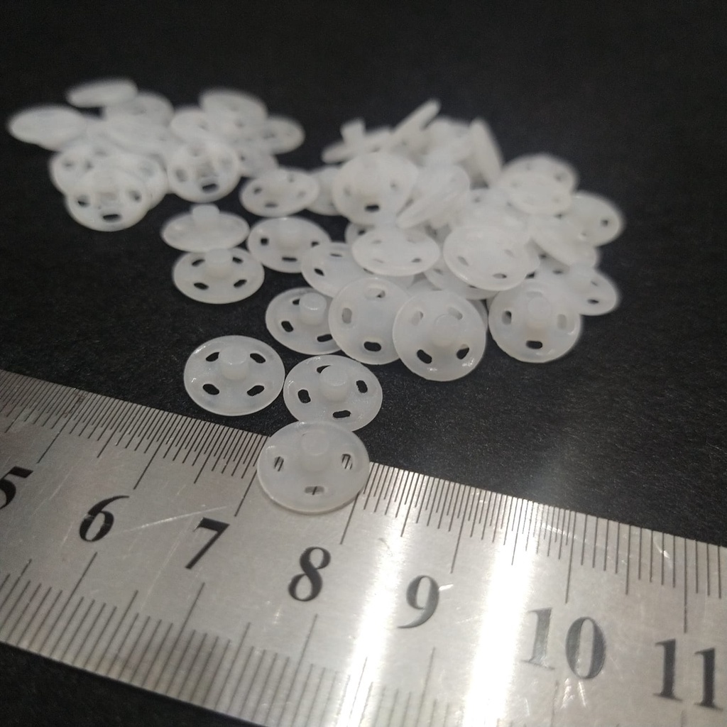 Kancing Kam/ Kancing Cetet Jepret Snap Button Plastik KAM Putih Isi @100 pcs