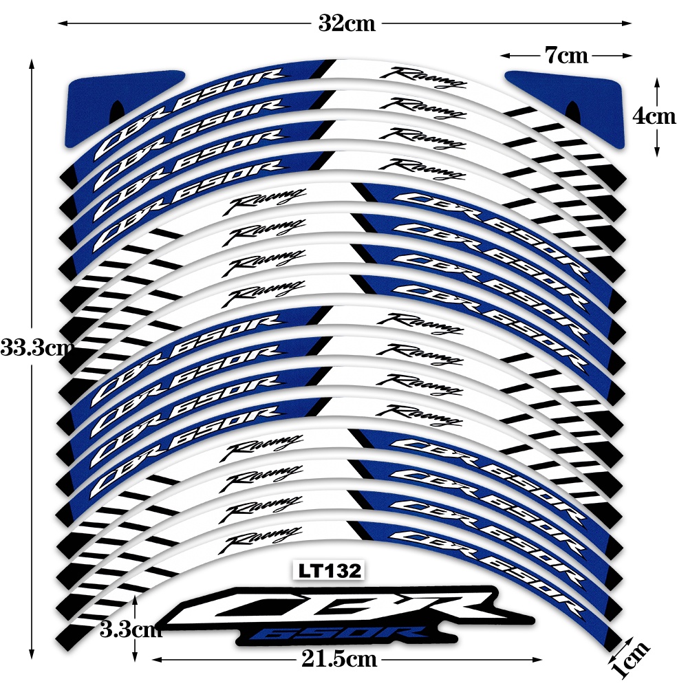 2 Set Sticker Decal Dekorasi Velg Motor HONDA CBR650R CBR 650R Motif Garis