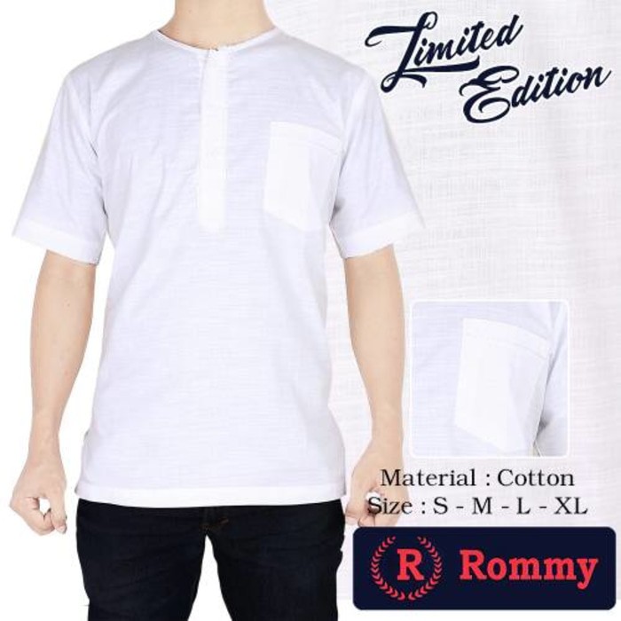 Kemeja / Baju Koko Oblong Muslim Pria - Putih