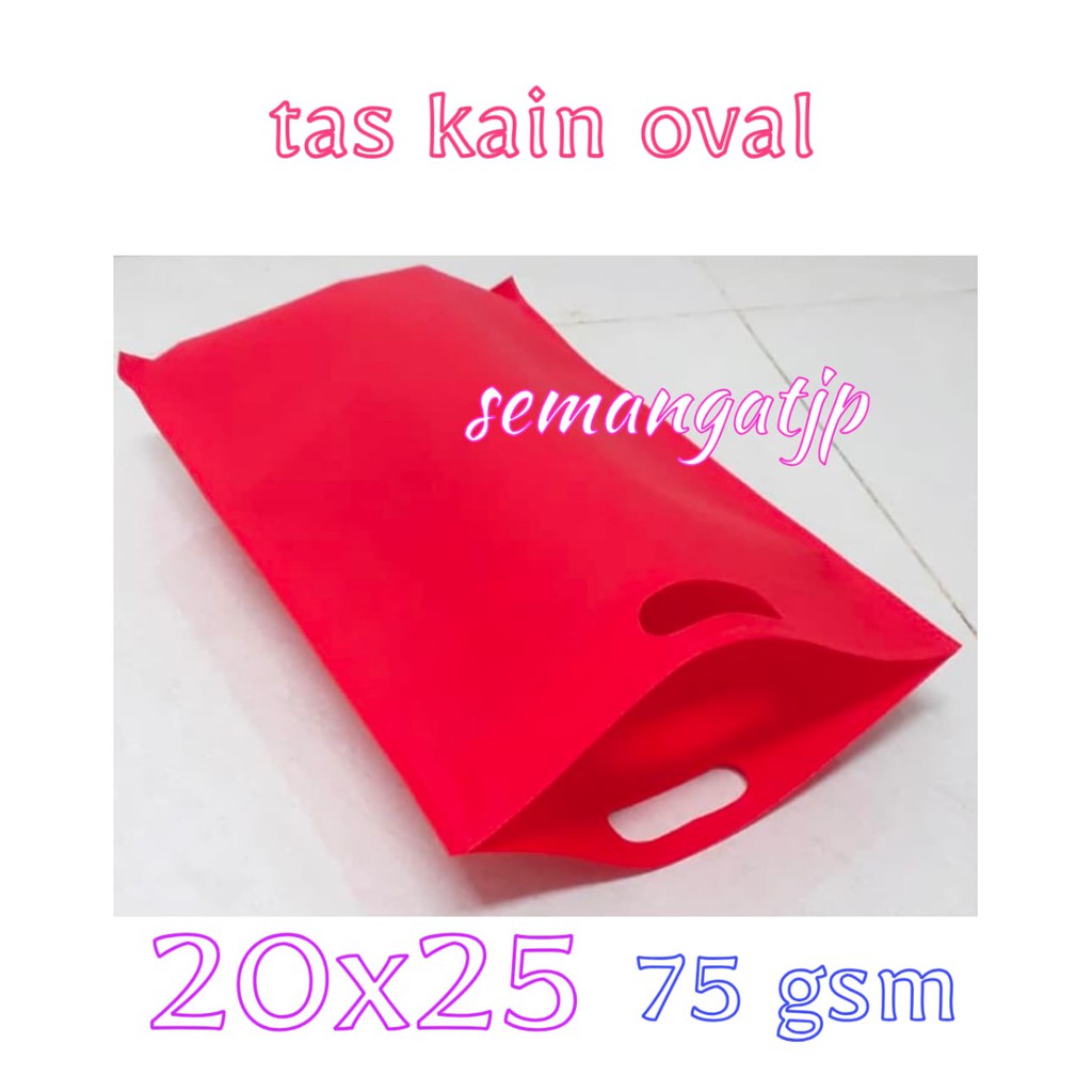 

Tas kain oval uk 20 x 25 / tas spunbond / kantong kain oval