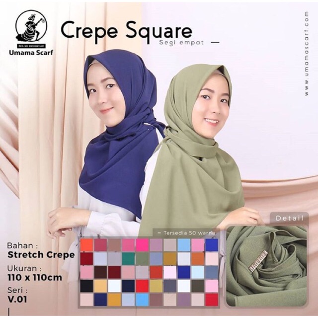 [OBRAL RANDOM] CREPE SQUARE UMAMA/ DIAMOND CREPE SEGIEMPAT POLOS