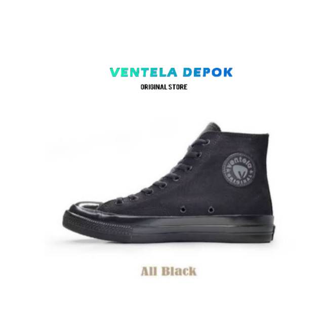 SEPATU VENTELA BTS 70'S HIGH ETNIC ALL BLACK