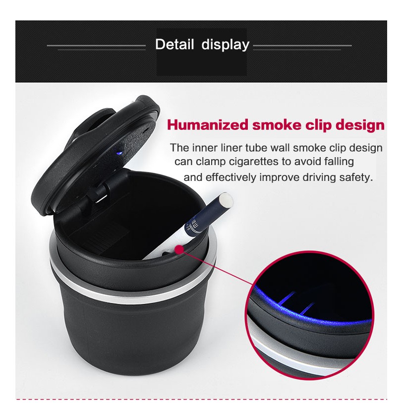 Car ashtray multi-function LED luminous universal  storage tank flame retardant