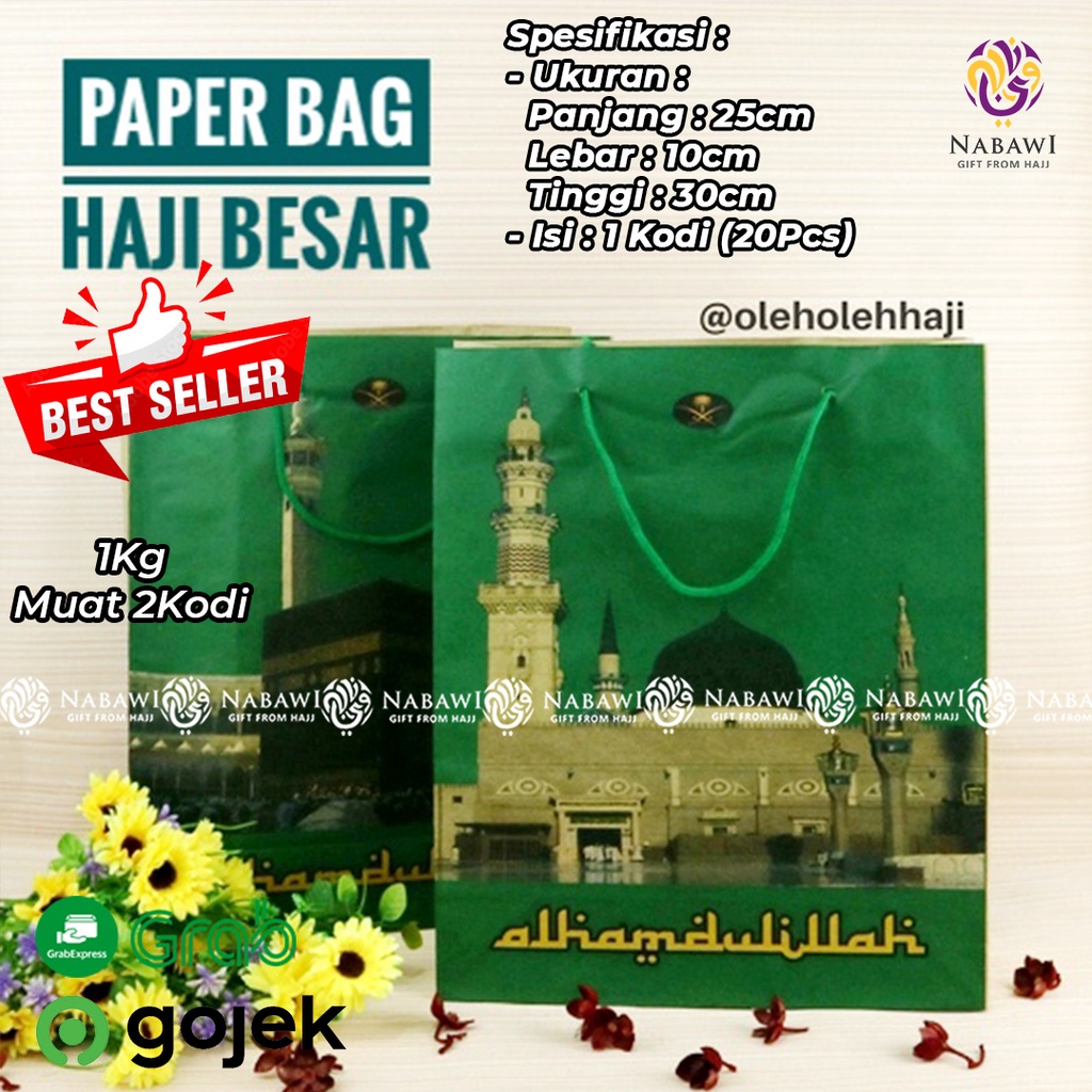 

Paper Bag Haji / Tas Kertas / Tas Souvenir Haji Besar 20pcs / Oleh-oleh Haji Umroh