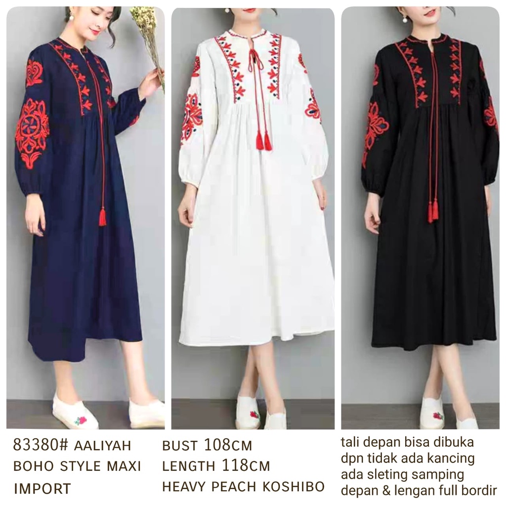 SALE MURAH DRESS MAXI 83380 3M THREE M AALIYAH BOHO STYLE MAKSI DRESS PREMIUM KOREA KOREAN FASHION H