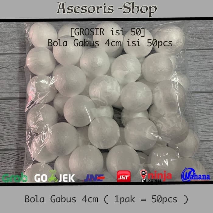 

TERLARIS !!! Bola Gabus Styrofoam ukuran 4cm isi 50pcs