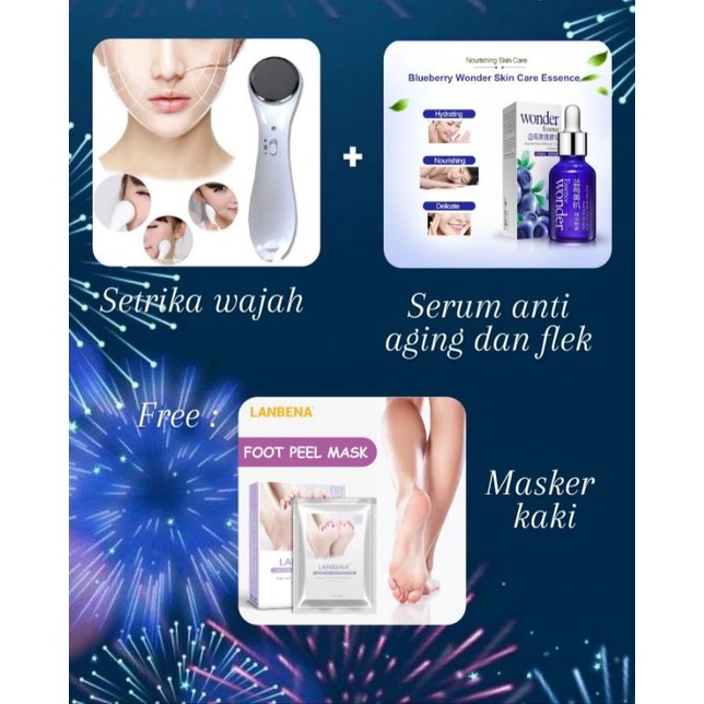 Sepaket Alat Setrika Wajah dan Serum