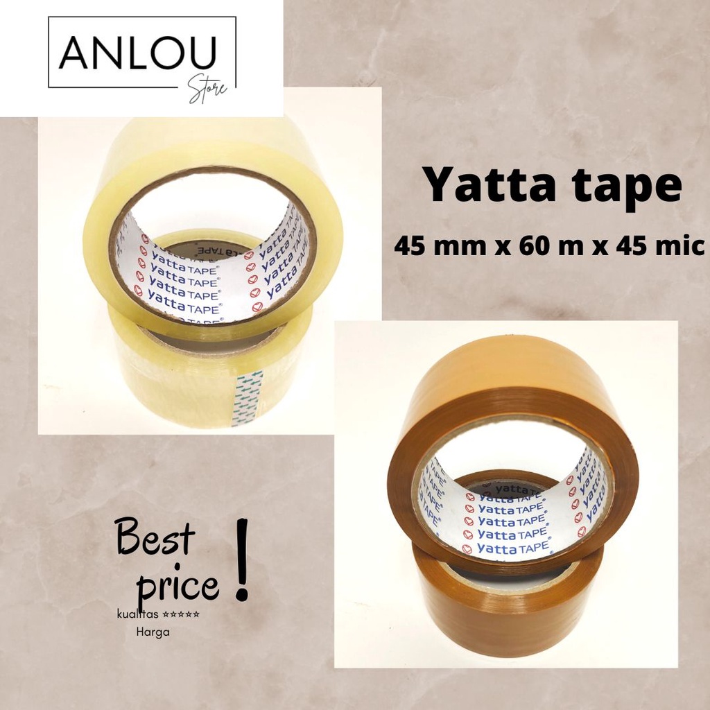 

Lakban Bening Coklat 2 Inch Merk Yatta 45 MM x 60M (72 Yard) - Per dus