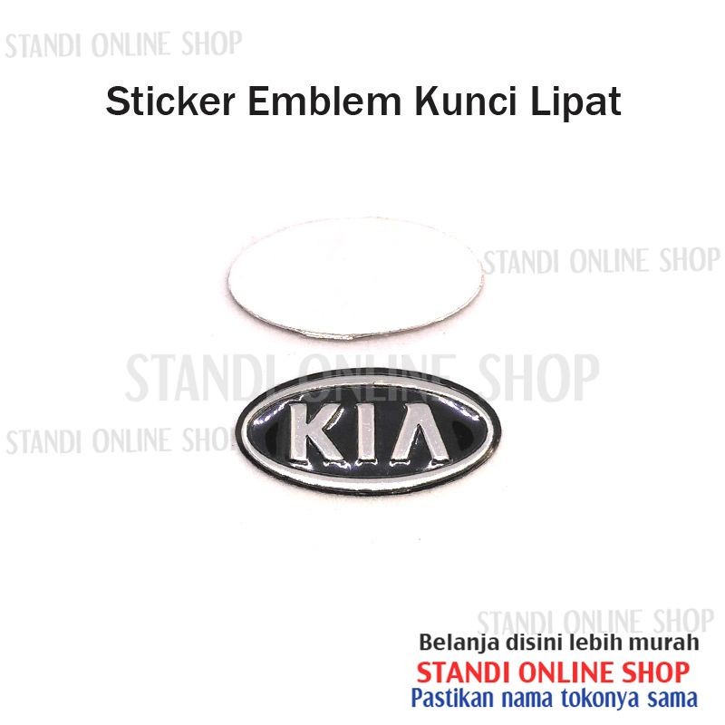 Emblem Kunci Flipkey Sticker Aluminium Logo KIA Sportage Rio Sedona