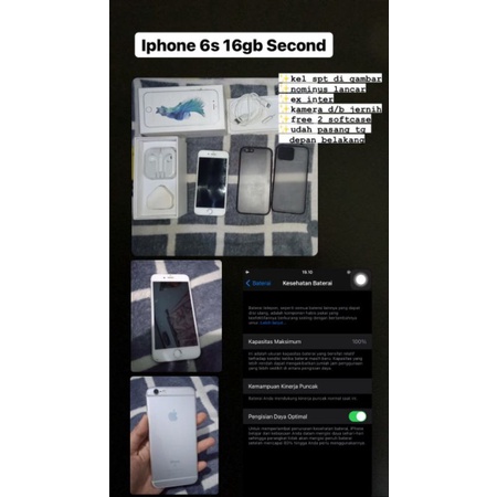 PRELOVED IPHONE 6S 16GB SECOND