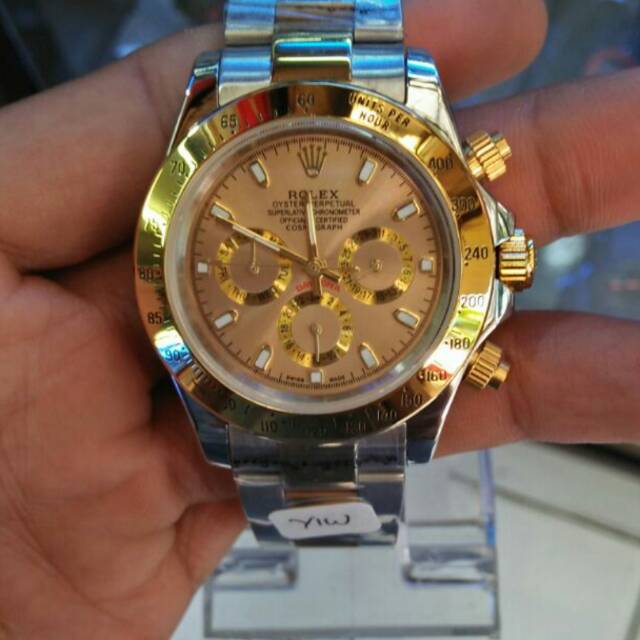 Jam tangan pria rolex automatic chrono kw super