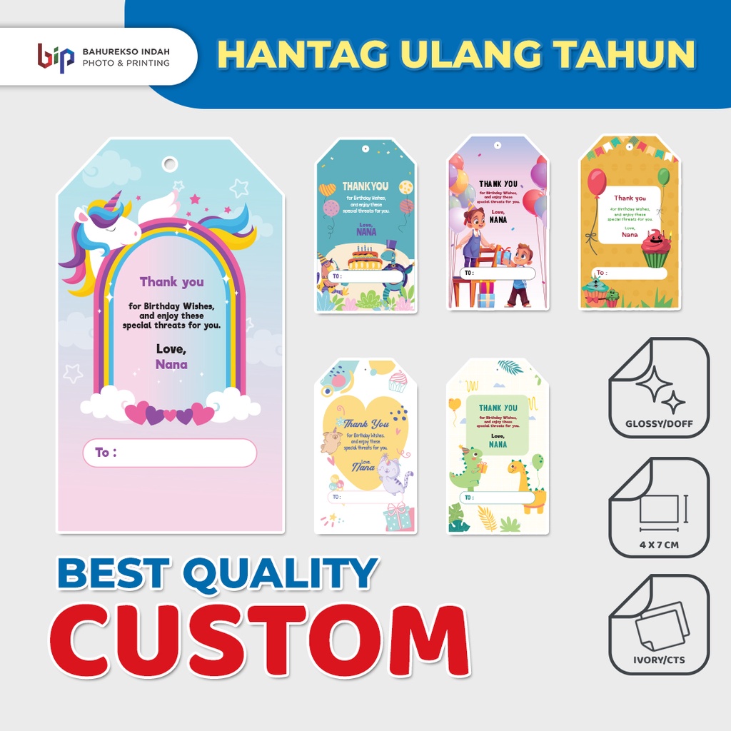 

Hang Tag / Tag Label Hadiah / Ulang tahun Anak / Birthday