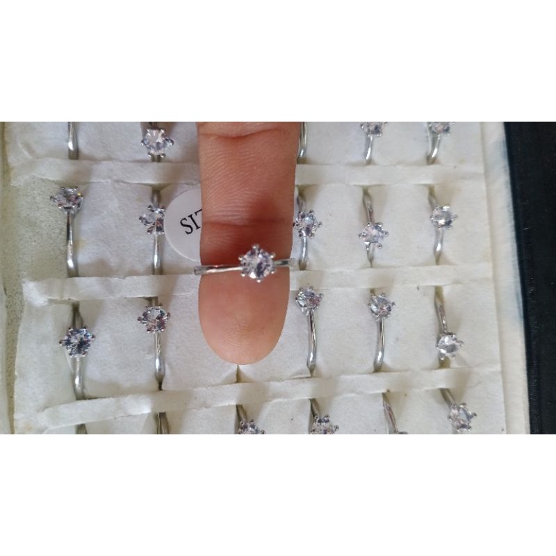 Cincin Permata 02 Besi Putih Asli Ternate