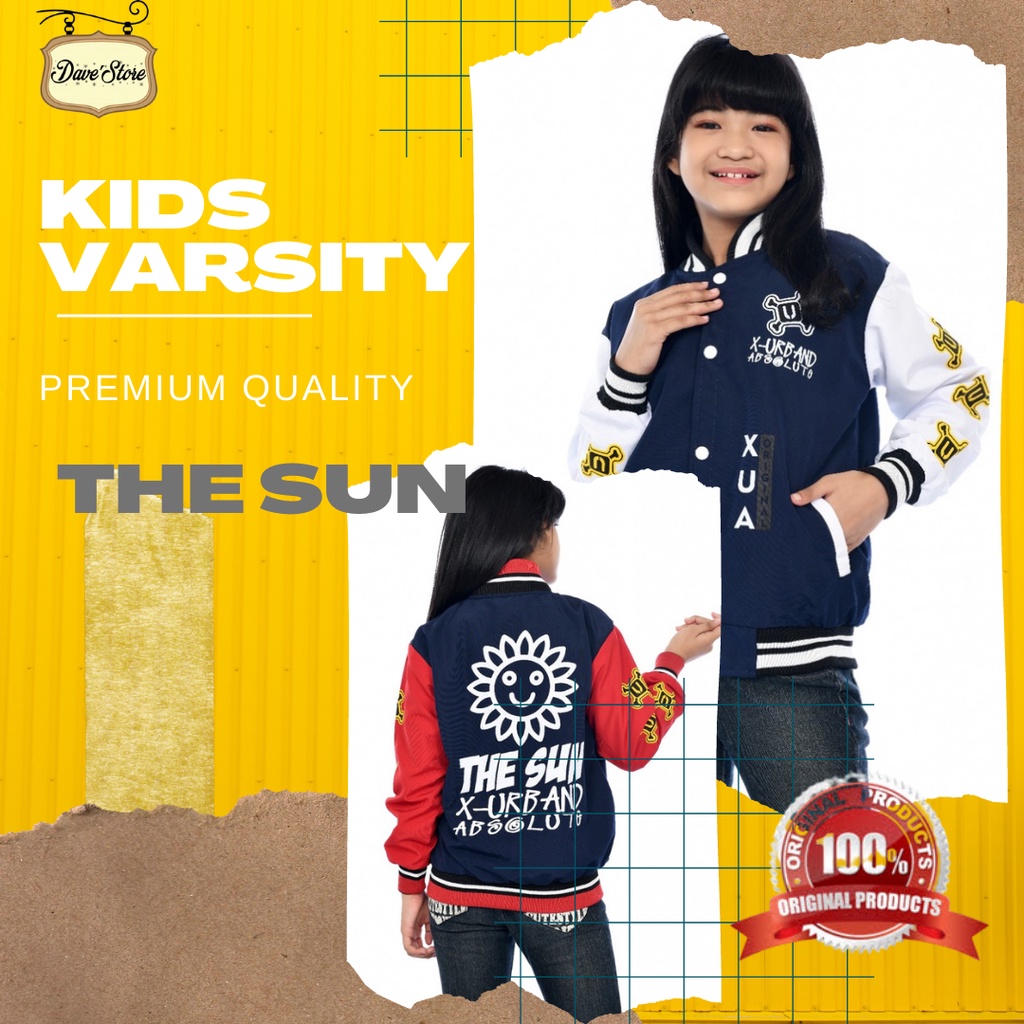 Jaket Varsity Sukajan Anak Wanita Cewe Pria Laki Laki Anak Sun X Urban Hoodie