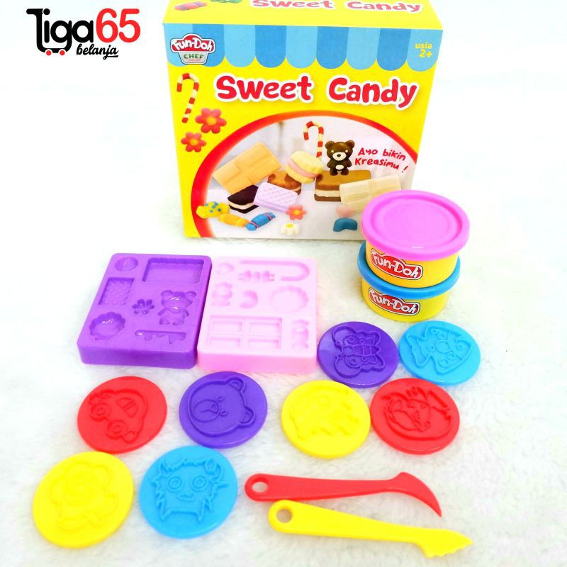 Fun Doh / Lilin Mainan Anak / Mainan Edukasi / Clay / Sweet Candy / Fun Dough Sweet Candy