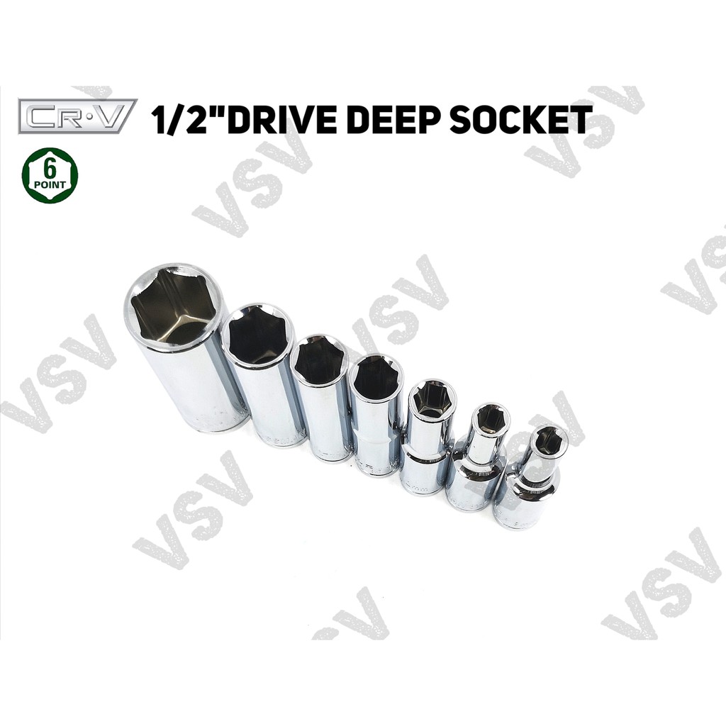 Gestar Deep Socket 1/2&quot; 6PT 20mm, 21mm, 22mm Kunci deep Shock Long Sock