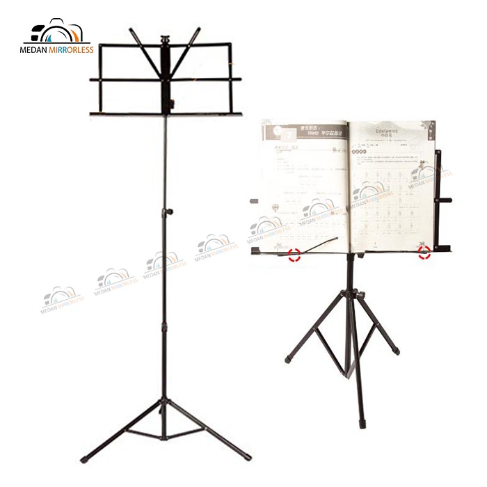 Tripod Stand Lembaran / Buku / Kertas Partitur Sheet Musik Music