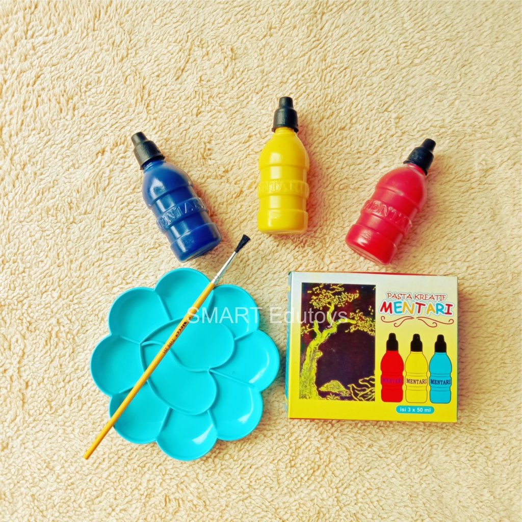Cat Air Pasta Kreatif Mentari_Paket Lengkap Finger Painting_Palet kuas