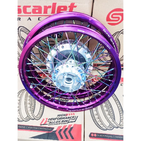 Scarlet velg jari2 ring 14 paket uk depan 140x14 - uk Belakang 160x14  Buat motor matic Beat/Scoopy/