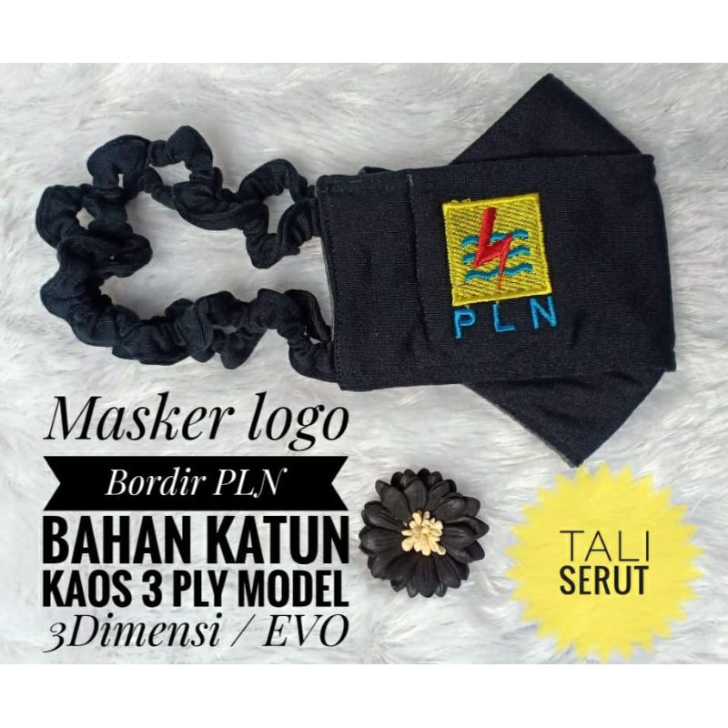 Masker 3D Logo PLN Bordir