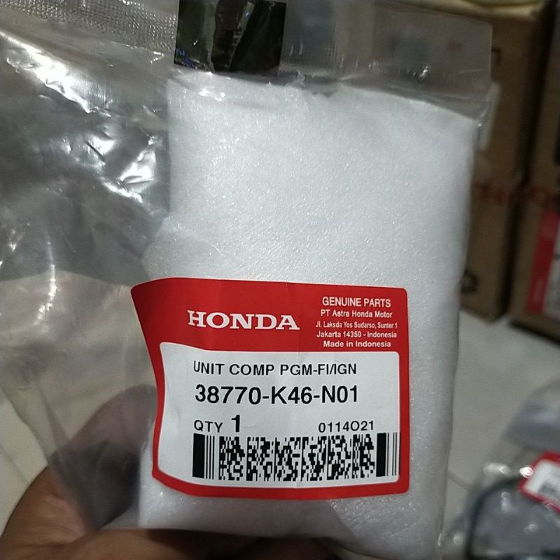 ECU CDI ECM K46 Beat FI Scoopy Fi Vario 110 Fi Starter Kasar 2014 Alarm Asli AHM 38770K46N01