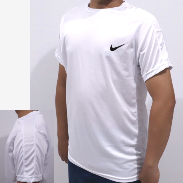 Baju Kaos Trendy  Olahraga Dryfit - Nike - Putih - PP