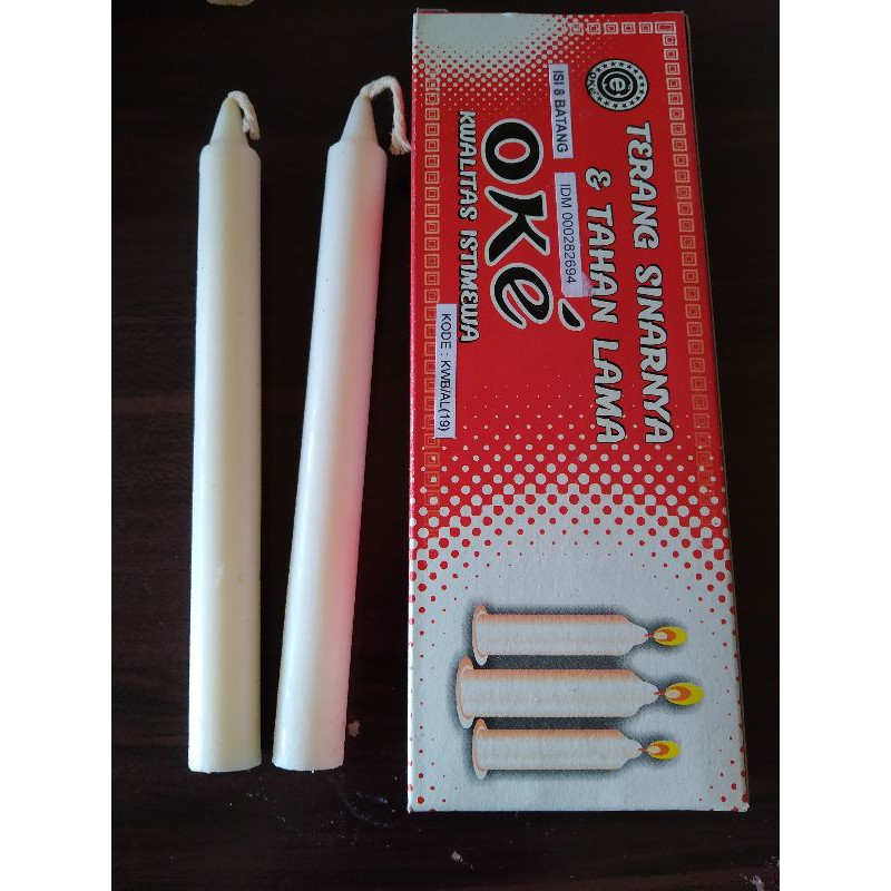 Lilin Putih | Lilin Mati Lampu | Lilin Batang | Lilin Batang Cap Oke