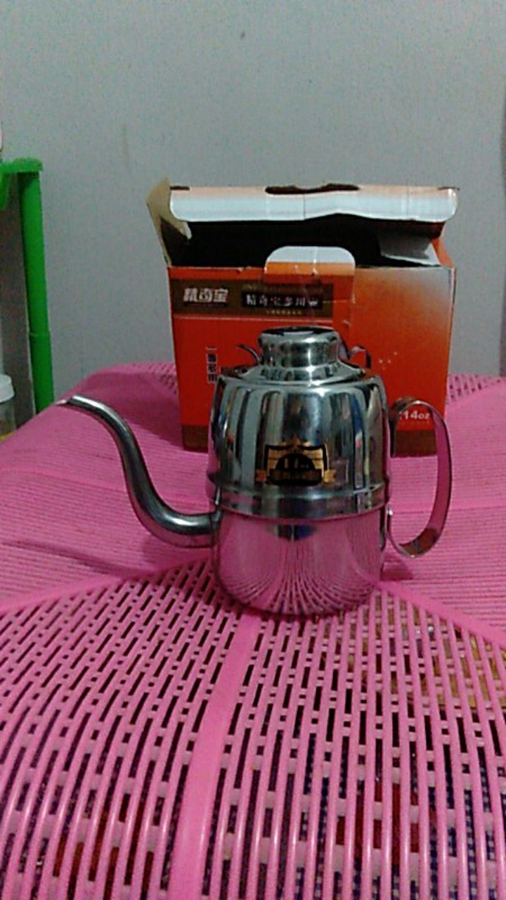 Teko Kopi Mini Leher Angsa 14 Oz / Coffee Pot Olive Kettle Goose Neck 400ml