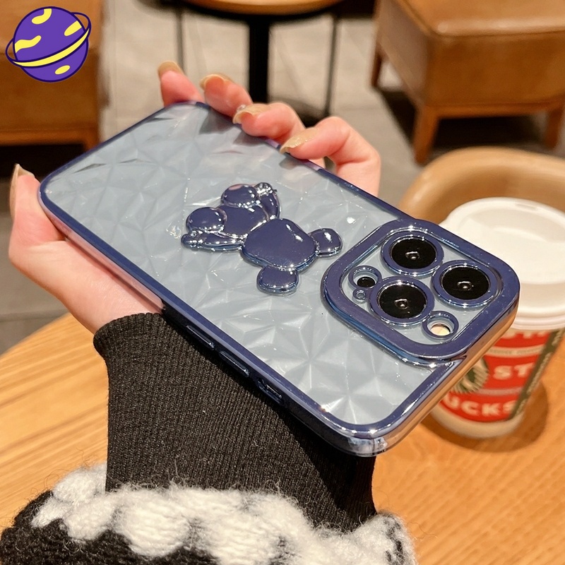 Soft Case Motif Violent Bear Untuk IPhone 13 12 11 Pro X XS MAX XR 7 8 Plus