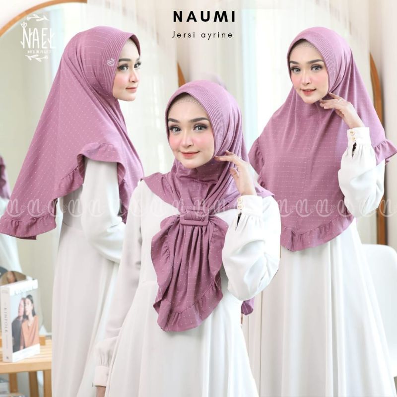 (Ori Nael) NAUMI/ADELINE DEWASA/CARISSA •• jilbab instan jersey•bergo pet gesper