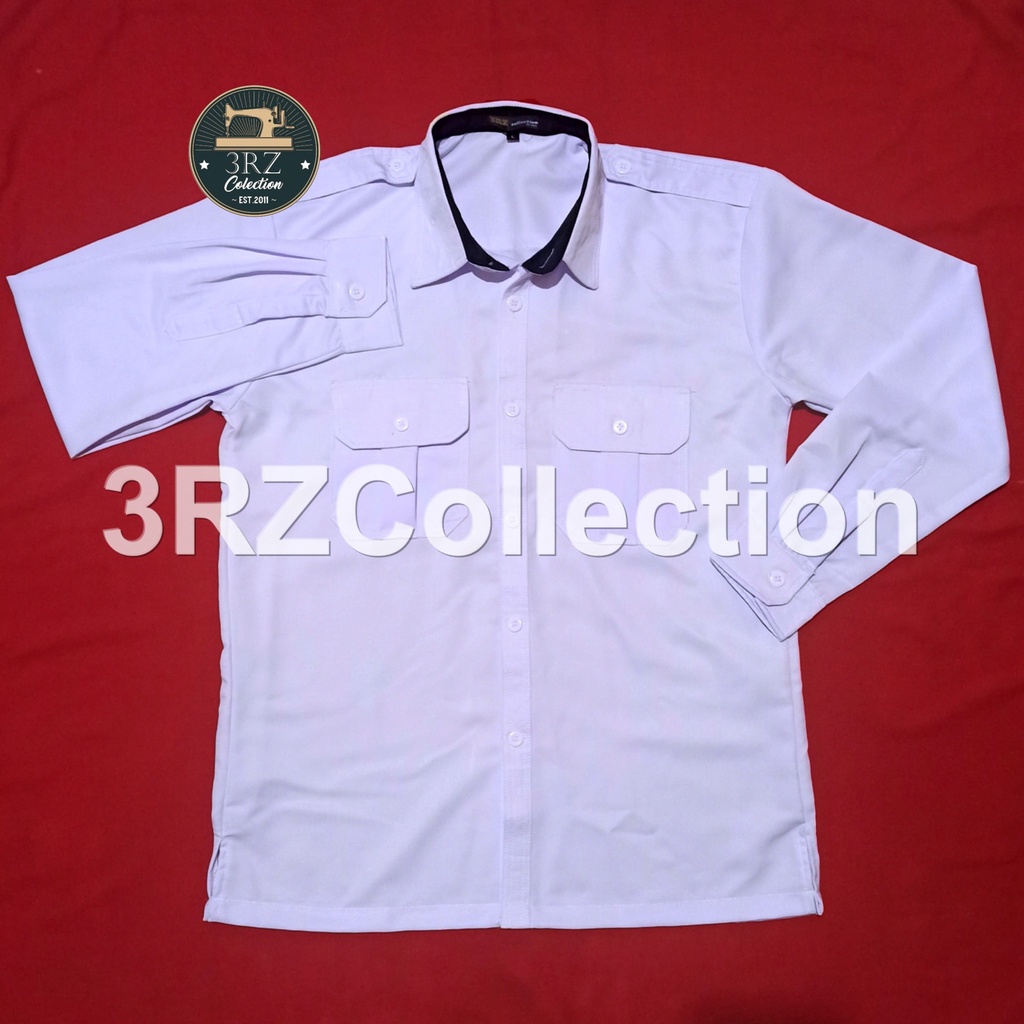 Baju Pdh Putih Pria Kemeja Dinas Putih Pria Lengan Panjang Seragam Pns Putih Pria Baju Putih Pns