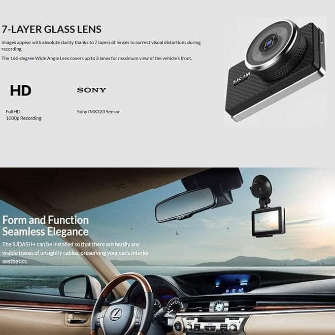 SJCAM SJDASH+ / SJ Dash Plus Dashcam 1080P WiFi Dashboard Kamera 16GB