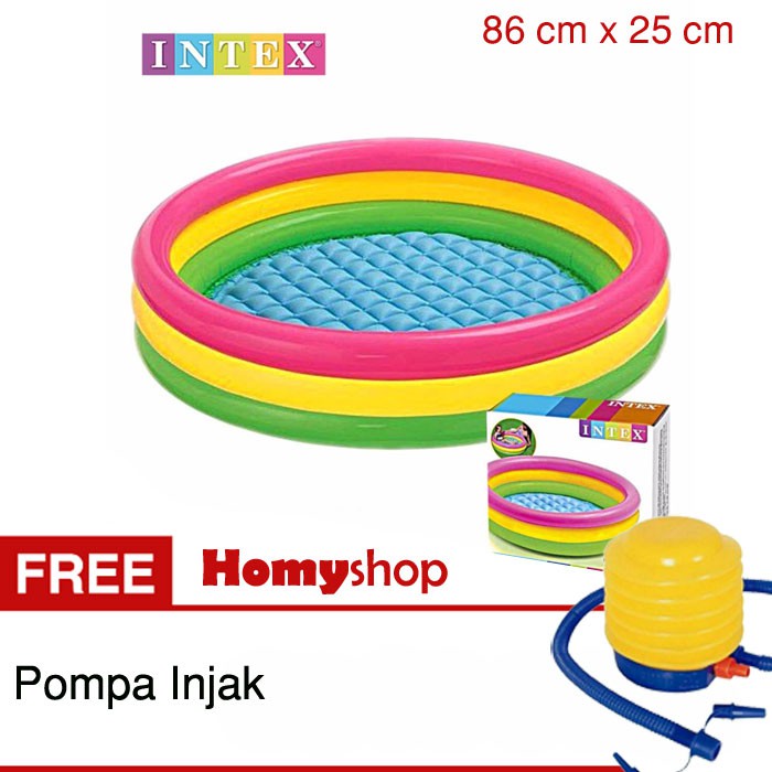 Kolam Anak / Kolam Renang Intex Rainbow Ukuran 86 cm x 25 ...