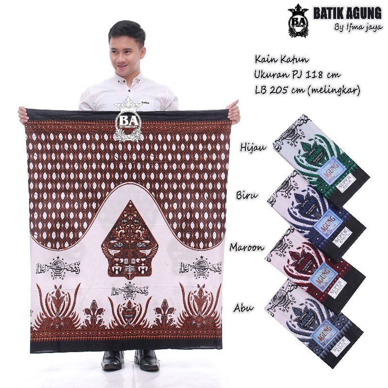 Sarung Batik Dewasa Motif Gunungan Wayang NU Putihan | katun lokatek