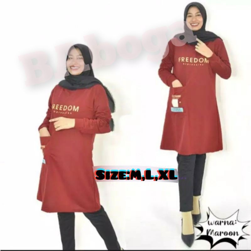 TUNIK NEW MODEL/ atasan polos muslimah