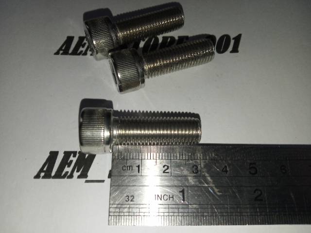 Baut L M10 x 30 (3cm) drat halus 1.25 stainless 304