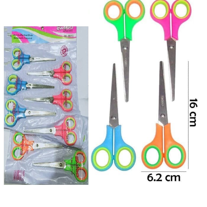 Gunting Kertas Sedang Tanggung 16 cm Warna Emigo Scissors EML-865TC - 1 Lusin