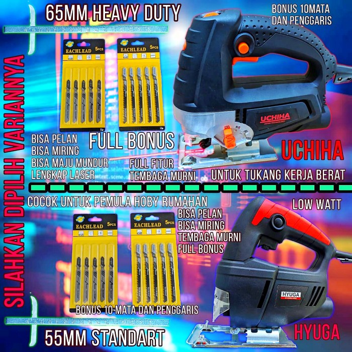 MESIN GERGAJI POTONG TRIPLEK KAYU JIGSAW LASER UCHIHA JAPAN JIG SAW