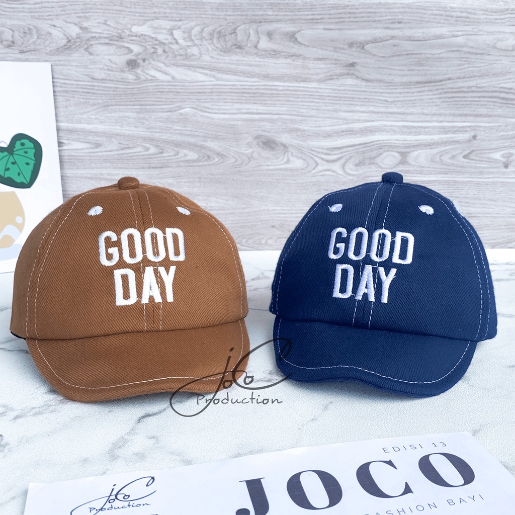 Jocoproduction - Topi Fashion Anak Bayi Baseball Lipat Bordir Good Day Unisex-2