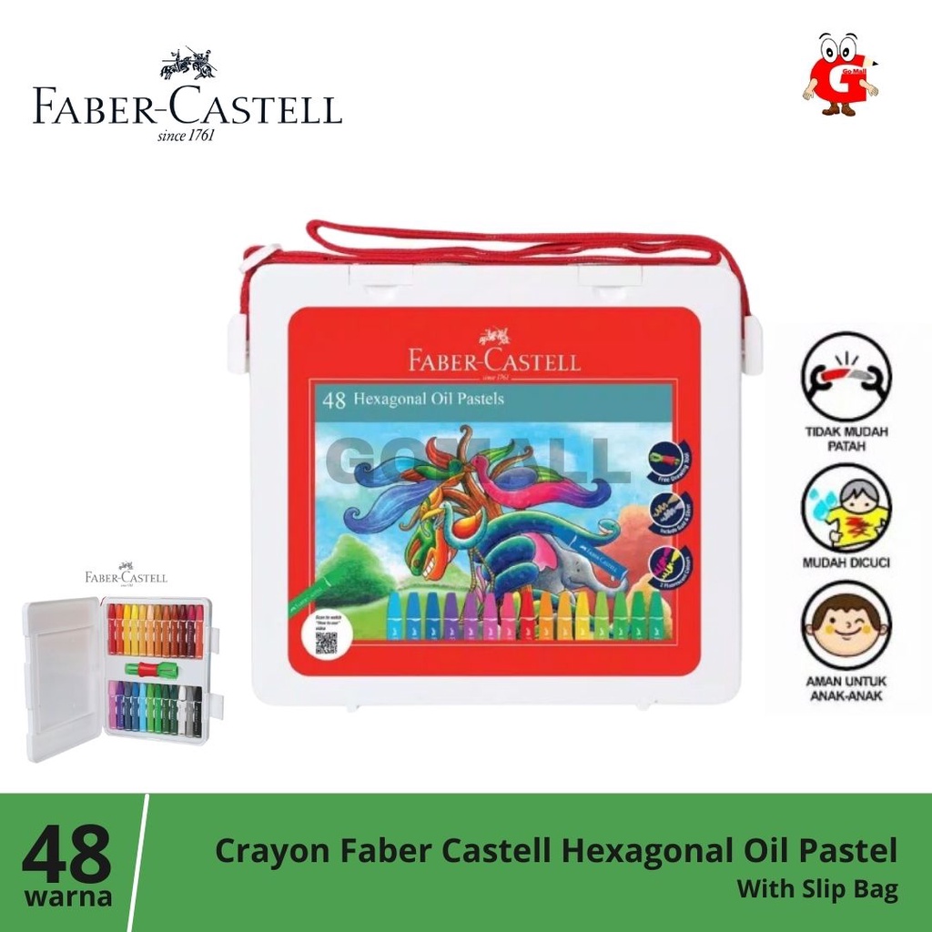 

Crayon / krayon Faber Castell Hexagonal Oil Pastel 48 warna slip bag