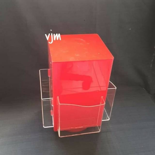 

Tempat brosur acrylic putar 4d merah, lefleat holder , brosur holder akrilik uk f:3