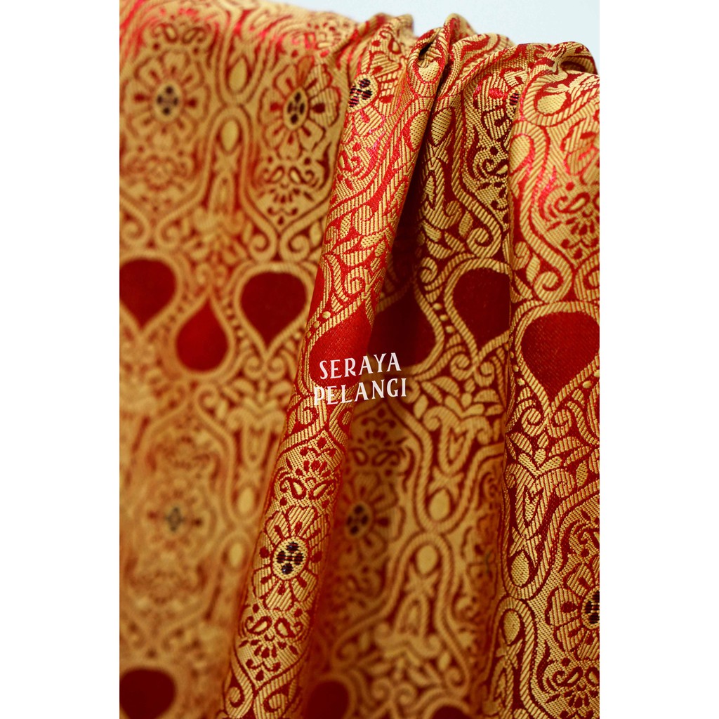 [METERAN] Kain Songket India Motif | Bahan Dekorasi | Kostum | Bahan Pakaian | Meteran | Fashion | Aksesoris | Metalik